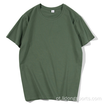 Camiseta de manga curta de cor de cor de algodão por atacado